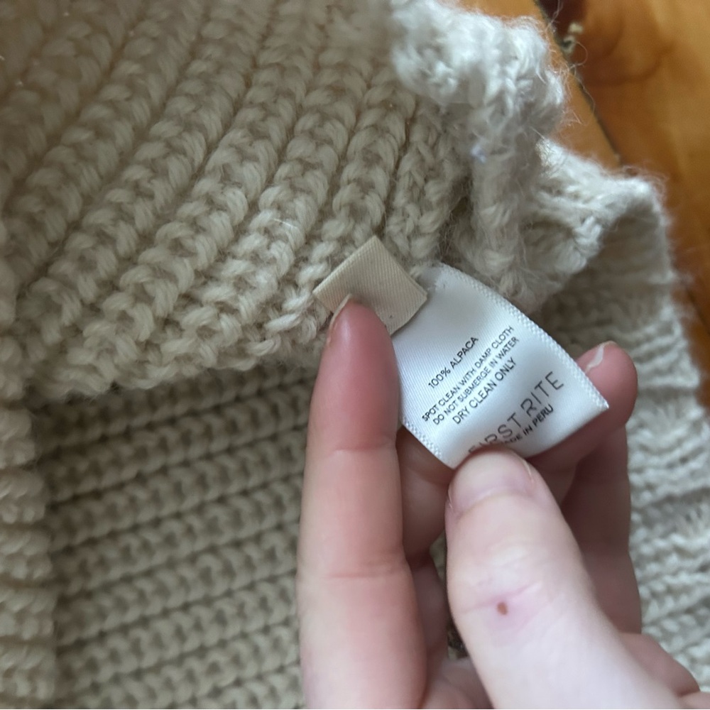 First Rite alpaca knit crop sweater XS cream - Picture 6 of 7